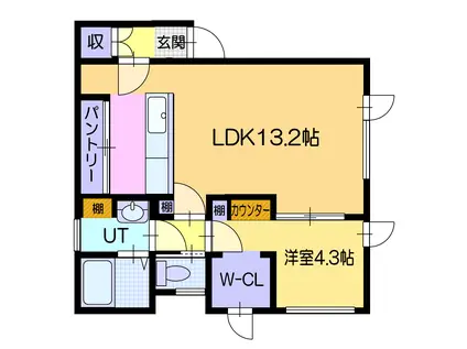 アレックスコレーガA(1LDK/1階)の間取り写真