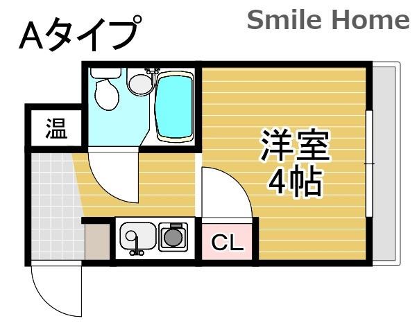 グランビルド平林(1K/3階)の間取り写真