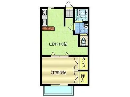 エクセルアイ(1LDK/1階)の間取り写真