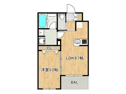 アイル グランデ赤羽(1LDK/3階)の間取り写真