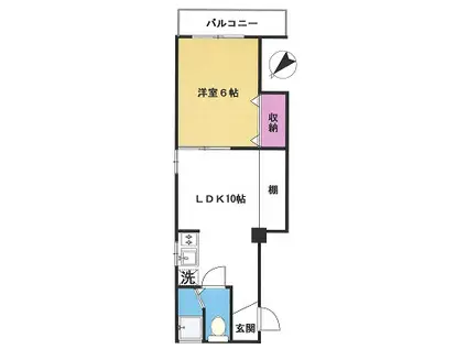 第一小野マンション(1LDK/3階)の間取り写真