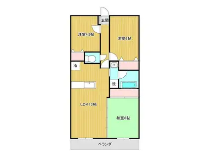 アプリレーINAGI(3LDK/2階)の間取り写真