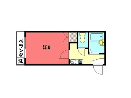 ラトゥール牧眞(1K/1階)の間取り写真