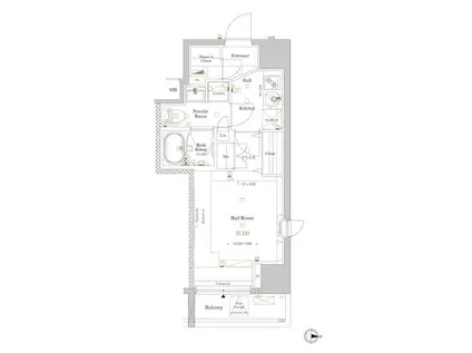 アクサス西大島STA(1K/11階)の間取り写真