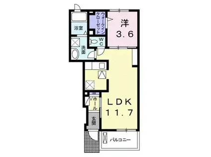 ネオグレイス(1LDK/1階)の間取り写真