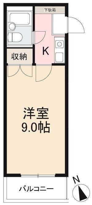 ハイム花園(1K/1階)の間取り写真