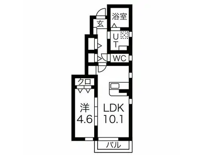 ソワサントゥカンズ(1LDK/1階)の間取り写真