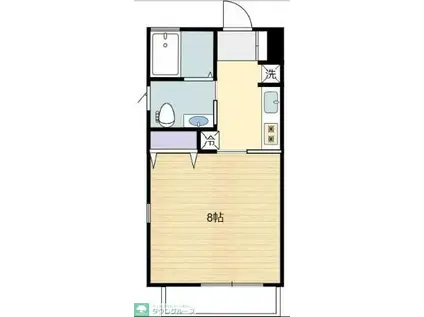 アゼリア百合ヶ丘(1K/1階)の間取り写真