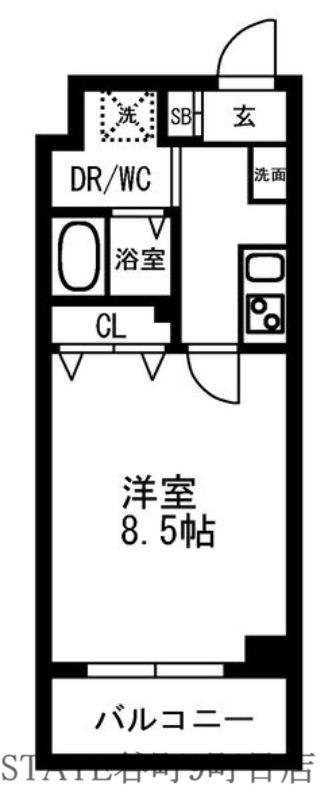 JPレジデンス大阪城東(1K/3階)の間取り写真