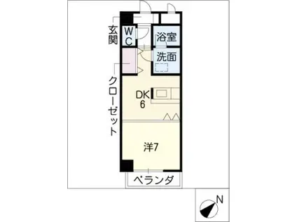 ルミエール青山VIII(1DK/6階)の間取り写真