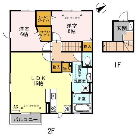パストラル(2LDK/2階)の間取り写真