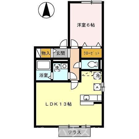 アンシャンテ(1LDK/1階)の間取り写真