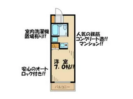 スカイコート千歳烏山第五(ワンルーム/3階)の間取り写真