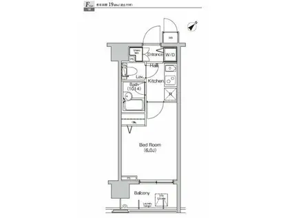 プライムアーバン月島(1K/3階)の間取り写真