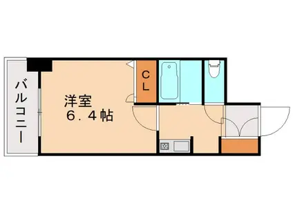 ライオンズマンション三萩野駅前(1K/2階)の間取り写真