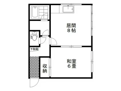 パレ鶴ケ岱(1LDK/3階)の間取り写真