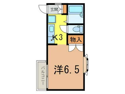 ジュネス目白台(1K/2階)の間取り写真