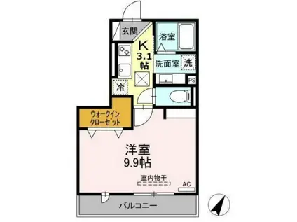 天竜浜名湖鉄道 常葉大学前駅 徒歩71分 3階建 築3年(1K/2階)の間取り写真