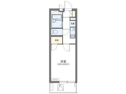 パレス中田(1K/1階)の間取り写真