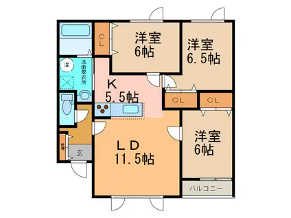 ALPHA III(3LDK/2階)の間取り写真