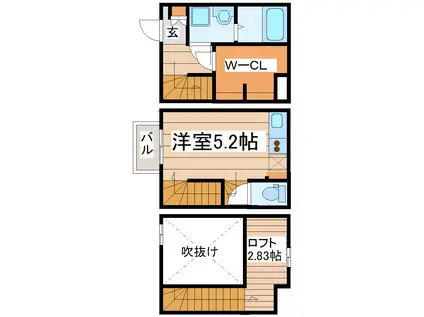 ラ・カーサ イズミ(ワンルーム/1階)の間取り写真