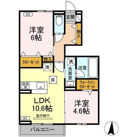 EPIS 広田(2LDK/1階)の間取り写真