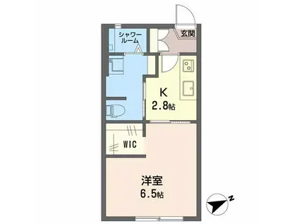 ラフォーレ八王子B棟(1K/1階)の間取り写真