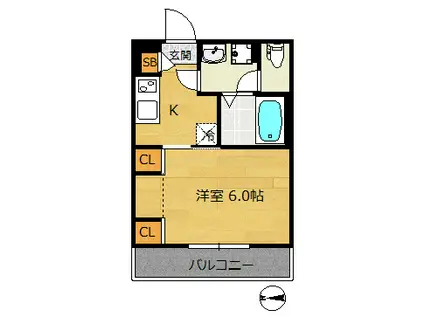 リブリ・ディー(1K/1階)の間取り写真