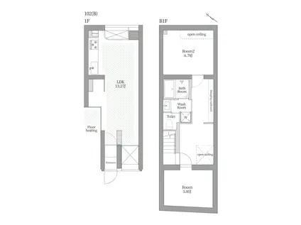ARKHOUSE 小石川(2LDK/1階)の間取り写真