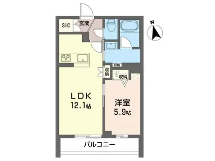 メゾン グレイス(1LDK/3階)の間取り写真