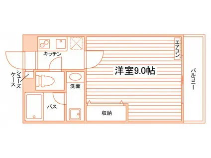 DORTMUND学南町(1K/1階)の間取り写真