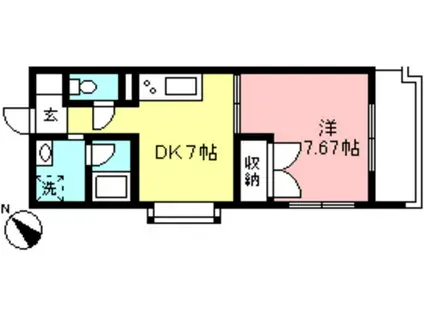 コリーナ聖蹟(1DK/1階)の間取り写真