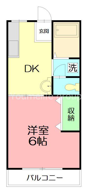 ロイヤルハウス平田(1DK/1階)の間取り写真