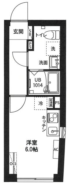 レピュア磯子駅前レジデンス(ワンルーム/1階)の間取り写真