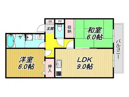 ネオヴェール96(2LDK/1階)の間取り写真