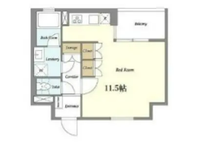 ヒルトップ北沢(ワンルーム/2階)の間取り写真