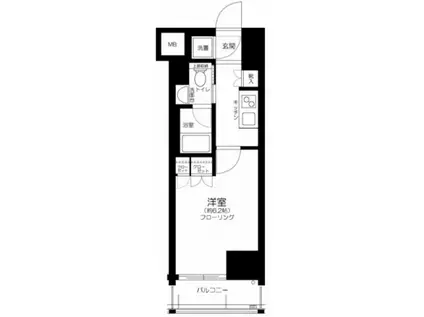 AXAS板橋本町III(1K/6階)の間取り写真