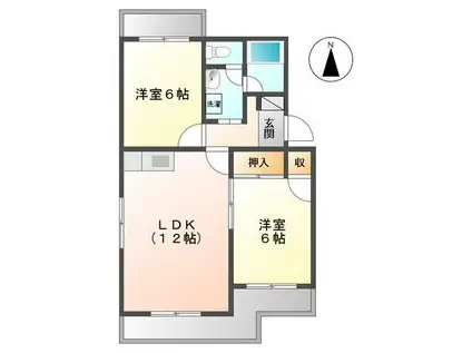 聖マンションI(2LDK/3階)の間取り写真