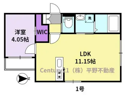 BRAVE BASE 久留米東(1LDK/2階)の間取り写真