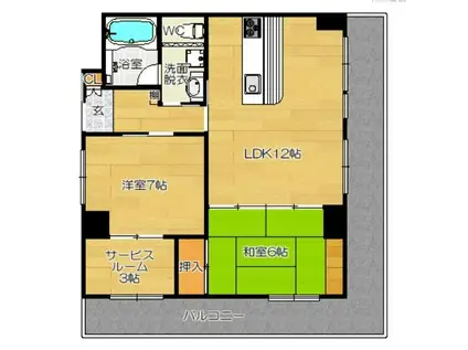 オーベル平尾(2SLDK/6階)の間取り写真