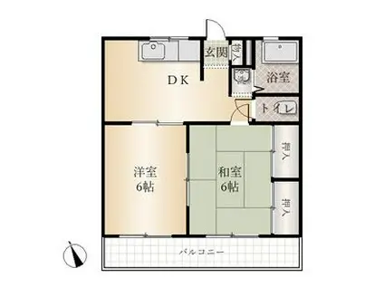 ニューコーポセナ(2DK/3階)の間取り写真