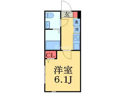 KEIAI RESIDENCE検見川(1K/2階)の間取り写真