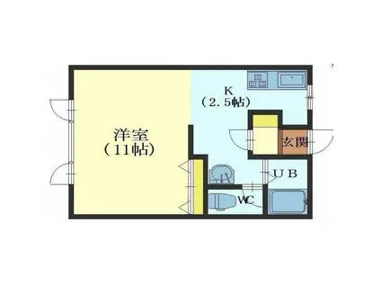 どりーむハイツK(1K/2階)の間取り写真