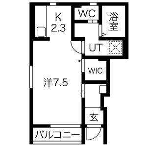 EIGHT(1K/1階)の間取り写真