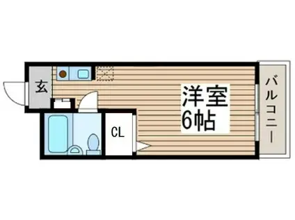 ツインヴィラ八柱I(ワンルーム/1階)の間取り写真