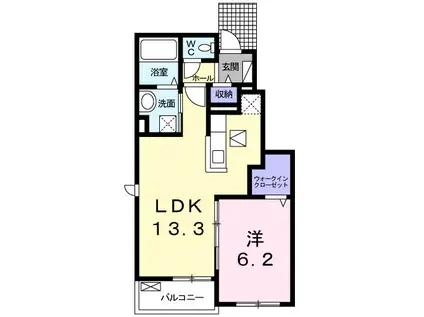 ポートレーゼ II(1LDK/1階)の間取り写真