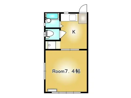 江曽島パークハイムII(1K/2階)の間取り写真