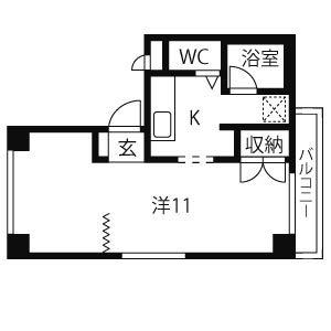 ドリーム極楽(1K/3階)の間取り写真