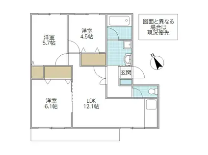 LIFE STAGE IV A棟(3LDK/1階)の間取り写真