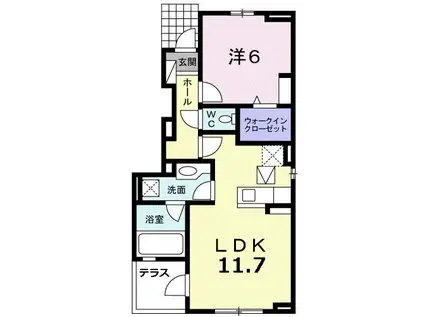 アサヒ上条(1LDK/1階)の間取り写真